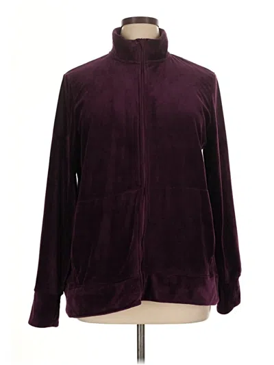 Pre-owned Cuddl Duds Cardigan Sweater In Burgundy
