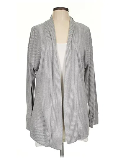 Pre-owned Cuddl Duds Cardigan Sweater In Gray