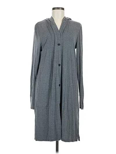 Pre-owned Cuddl Duds Cardigan Sweater In Gray