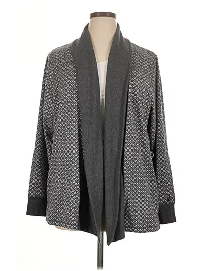 Pre-owned Cuddl Duds Cardigan Sweater In Gray