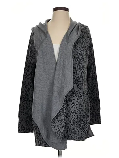 Pre-owned Cuddl Duds Cardigan Sweater In Gray