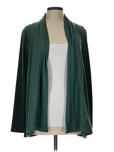 Pre-owned Cuddl Duds Cardigan Sweater In Green
