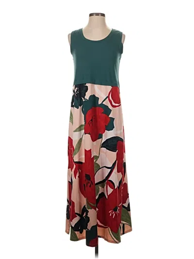 Pre-owned Cuddl Duds Casual Dress In Green
