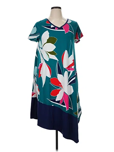Pre-owned Cuddl Duds Casual Dress In Teal