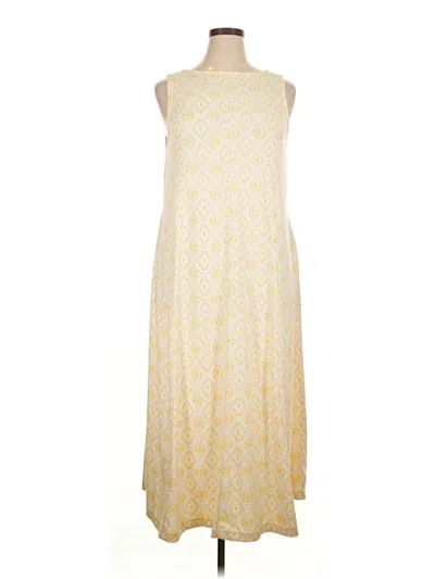 Pre-owned Cuddl Duds Casual Dress In Yellow