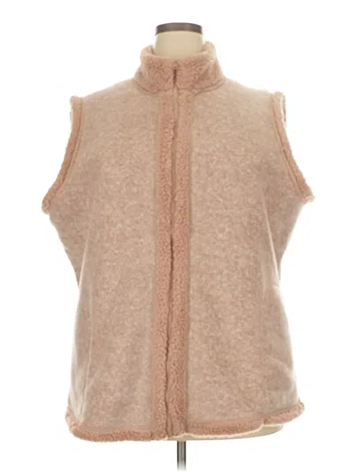 Pre-owned Cuddl Duds Faux Fur Vest In Brown