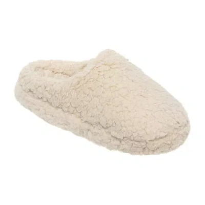 Cuddl Duds Faux Shearling Womens Clog Slippers In White