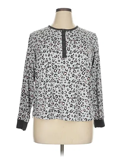 Pre-owned Cuddl Duds Long Sleeve Blouse In Silver