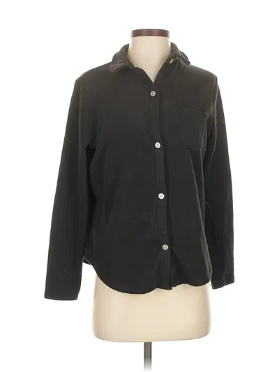 Pre-owned Cuddl Duds Long Sleeve Button Down Shirt In Black
