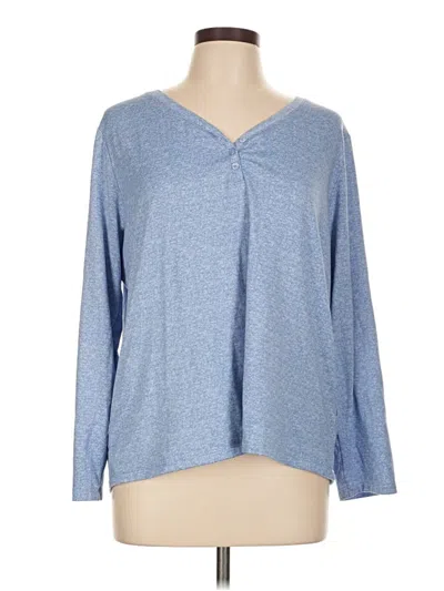 Pre-owned Cuddl Duds Long Sleeve Henley Shirt In Blue