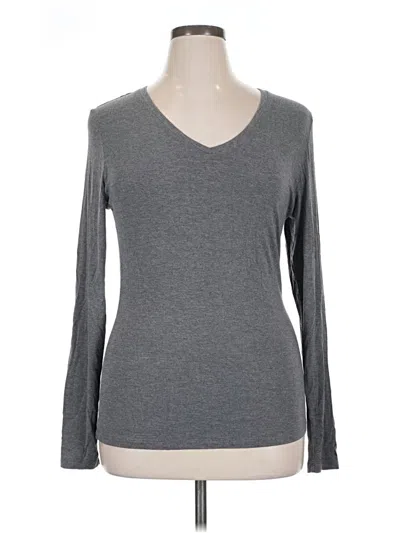 Pre-owned Cuddl Duds Long Sleeve T-shirt In Gray