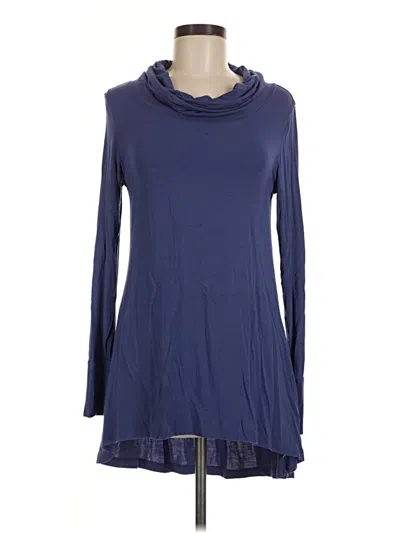 Pre-owned Cuddl Duds Long Sleeve Top Blue Cowl Neck Tops