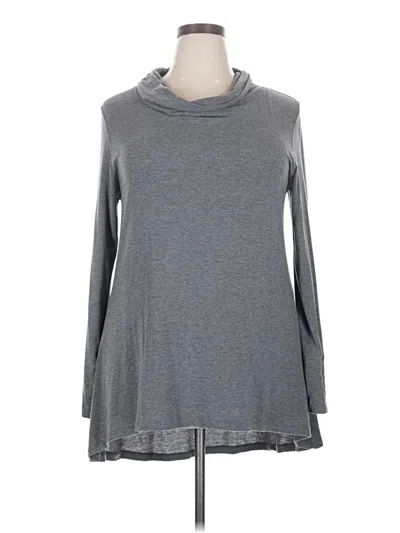 Pre-owned Cuddl Duds Long Sleeve Top Gray Cowl Neck Tops