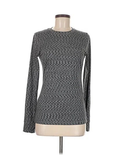 Pre-owned Cuddl Duds Long Sleeve Top Gray Crew Neck Tops