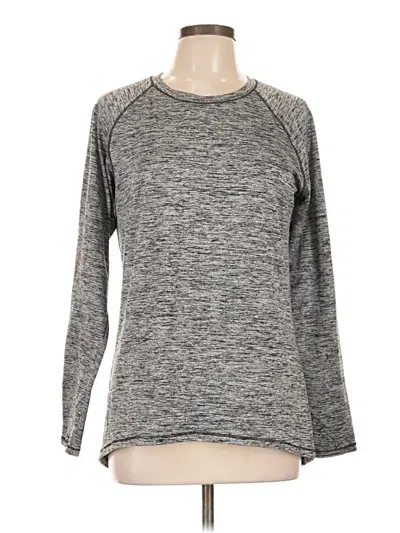 Pre-owned Cuddl Duds Long Sleeve Top Gray Crew Neck Tops