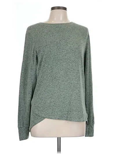 Pre-owned Cuddl Duds Long Sleeve Top Green Crew Neck Tops