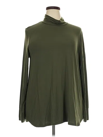 Pre-owned Cuddl Duds Long Sleeve Top Green Turtleneck Tops