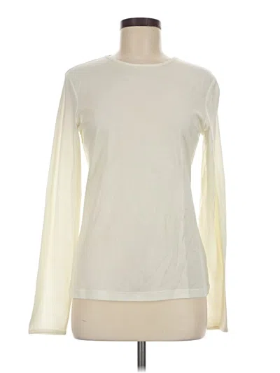 Pre-owned Cuddl Duds Long Sleeve Top Ivory Crew Neck Tops