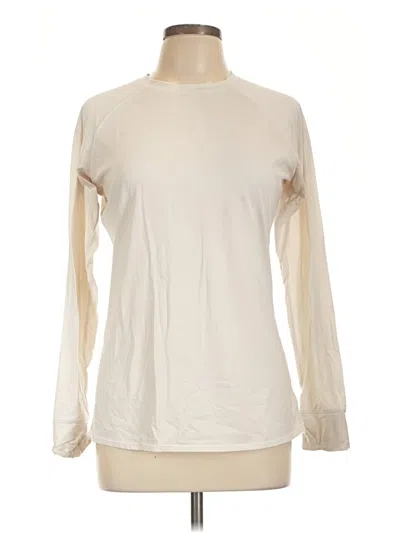 Pre-owned Cuddl Duds Long Sleeve Top Ivory Mock Neckline Tops