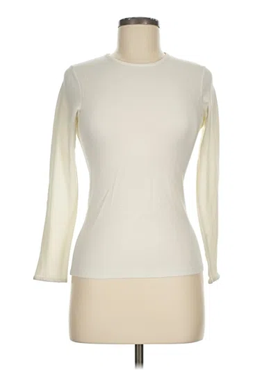 Pre-owned Cuddl Duds Long Sleeve Top Ivory Turtleneck Tops