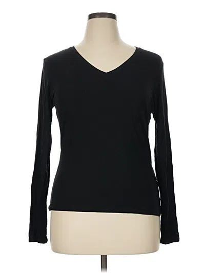 Pre-owned Cuddl Duds Long Sleeve T-shirt In Black