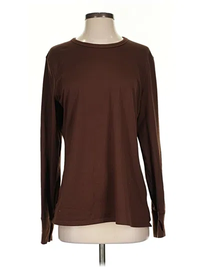 Pre-owned Cuddl Duds Long Sleeve T-shirt In Brown