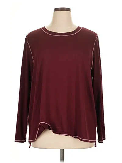 Pre-owned Cuddl Duds Long Sleeve T-shirt In Burgundy