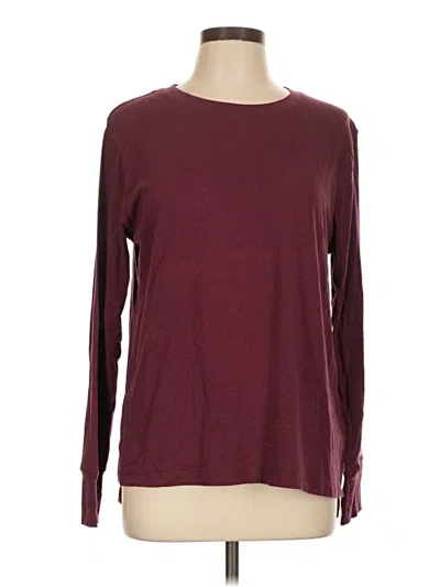 Pre-owned Cuddl Duds Long Sleeve T-shirt In Burgundy