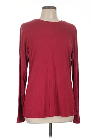 Pre-owned Cuddl Duds Long Sleeve T-shirt In Burgundy