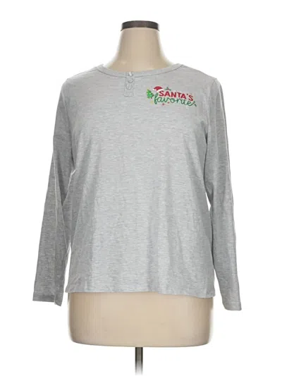 Pre-owned Cuddl Duds Long Sleeve T-shirt In Gray