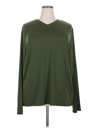 Pre-owned Cuddl Duds Long Sleeve T-shirt In Green
