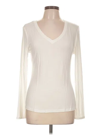 Pre-owned Cuddl Duds Long Sleeve T-shirt In Ivory
