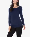 Cuddl Duds Petite Maternity Ballet Neck Long Sleeve Top In Blue
