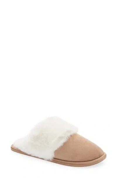 Cuddl Duds Microsuede Faux Fur Slipper In Amphora