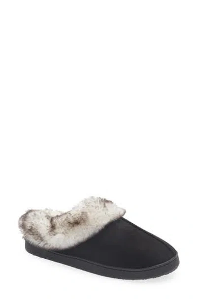 Cuddl Duds Microsuede Scuff Slipper In Black