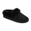 Cuddl Duds Microsuede Womens Memory Foam Clog Slippers In Black