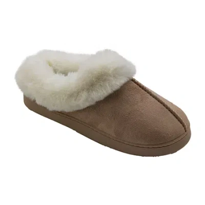 Cuddl Duds Microsuede Womens Memory Foam Clog Slippers In White