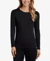 Cuddl Duds Petite Climatesmart Crewneck Top In Black