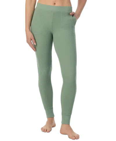 Cuddl Duds Petite Cozy Stretch Thermal Leggings In Sage