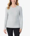 Cuddl Duds Crew Neck Top In Gray