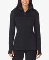 Cuddl Duds Petite Fleecewear Pull-on Top In Black