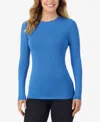 Cuddl Duds Petite Long Sleeve Crewneck Top In Multi