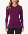 Cuddl Duds Petite Long Sleeve Crewneck Top In Multi