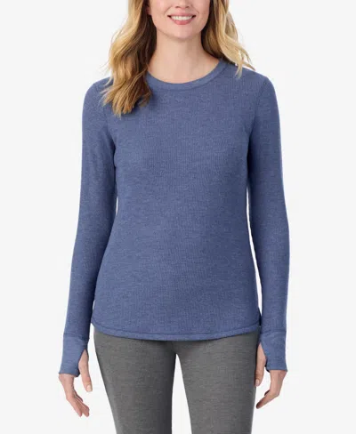 Cuddl Duds Petite Long Sleeve Top In Blue