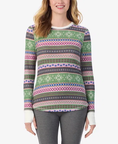 Cuddl Duds Petite Long Sleeve Top In Gray