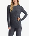 Cuddl Duds Petite Soft Knit Crewneck Top In Black