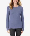 Cuddl Duds Petite Soft Knit Crewneck Top In Blue