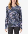 Cuddl Duds Petite Soft Knit Crewneck Top In Blue