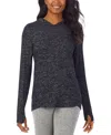 Cuddl Duds Petite Softknit Long-sleeve Tunic Hoodie In Heather Charcoal