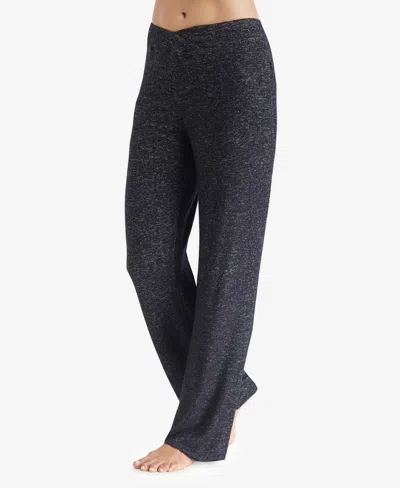 Cuddl Duds Petite Softknit Mid Rise Lounge Pants In Gray